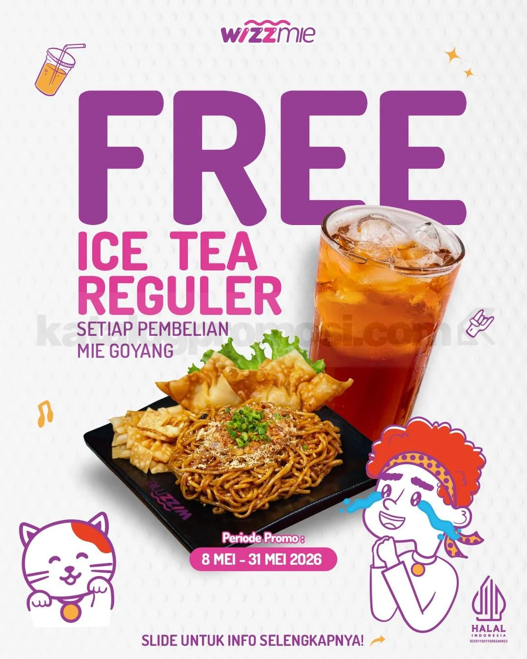 Wizzmie: Mie Goyang & Ice Tea Gratis, Mei 2026!