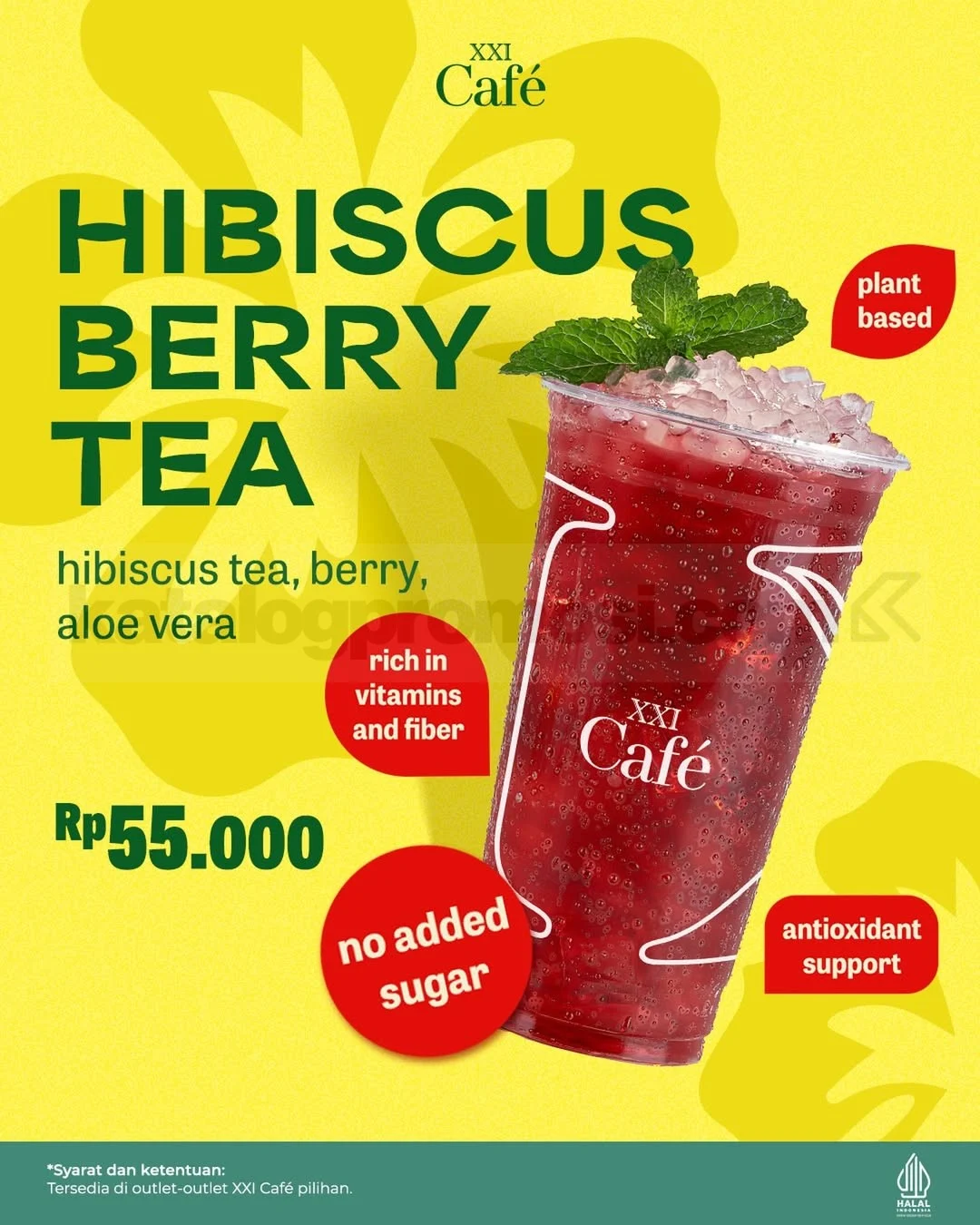 XXI Cafe Tawarkan Hibiscus Berry Tea Segar Rp 55 Ribu