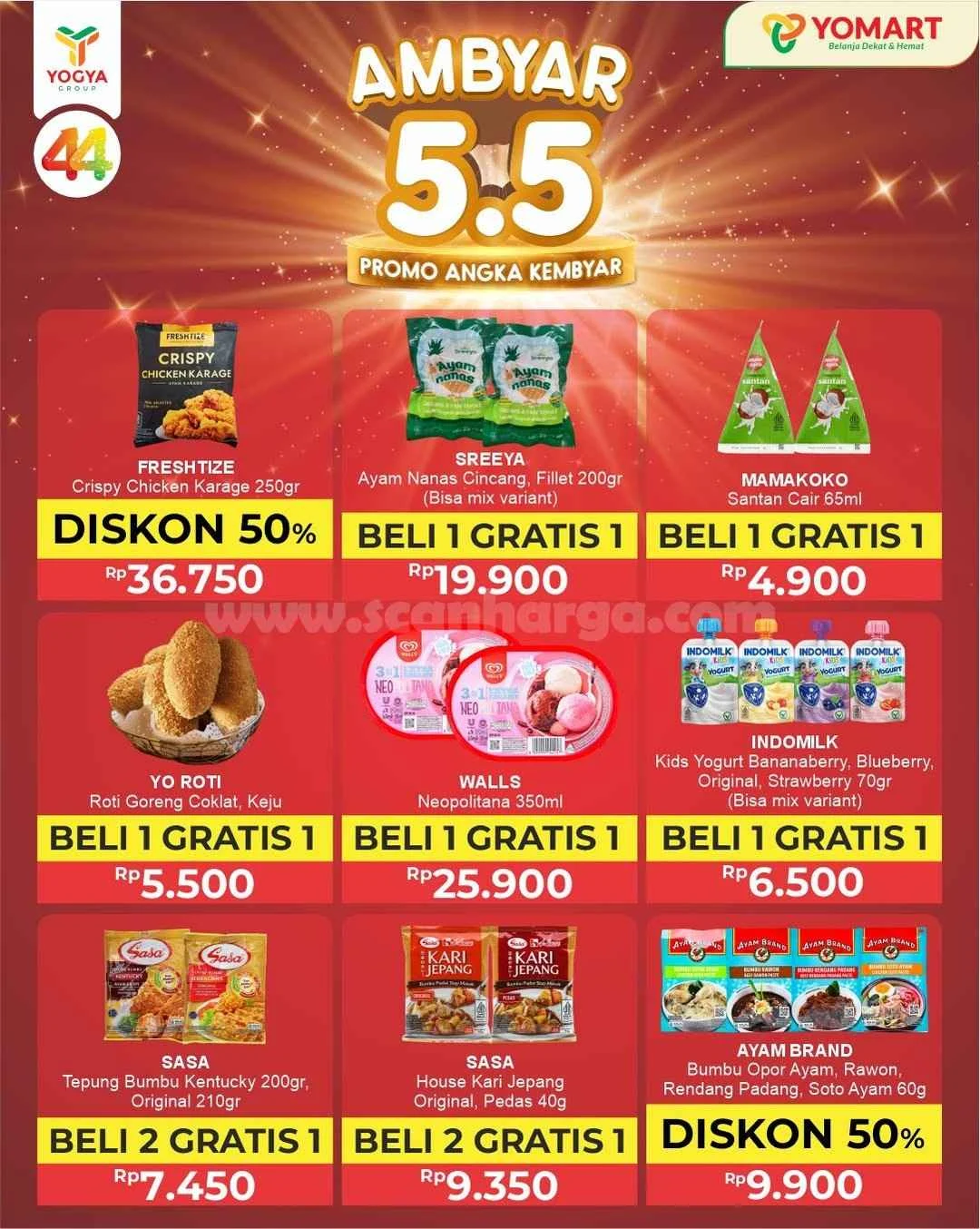 Yomart Ambyar 5.5: Promo Beli 1 Gratis 1 Spesial Harbolnas