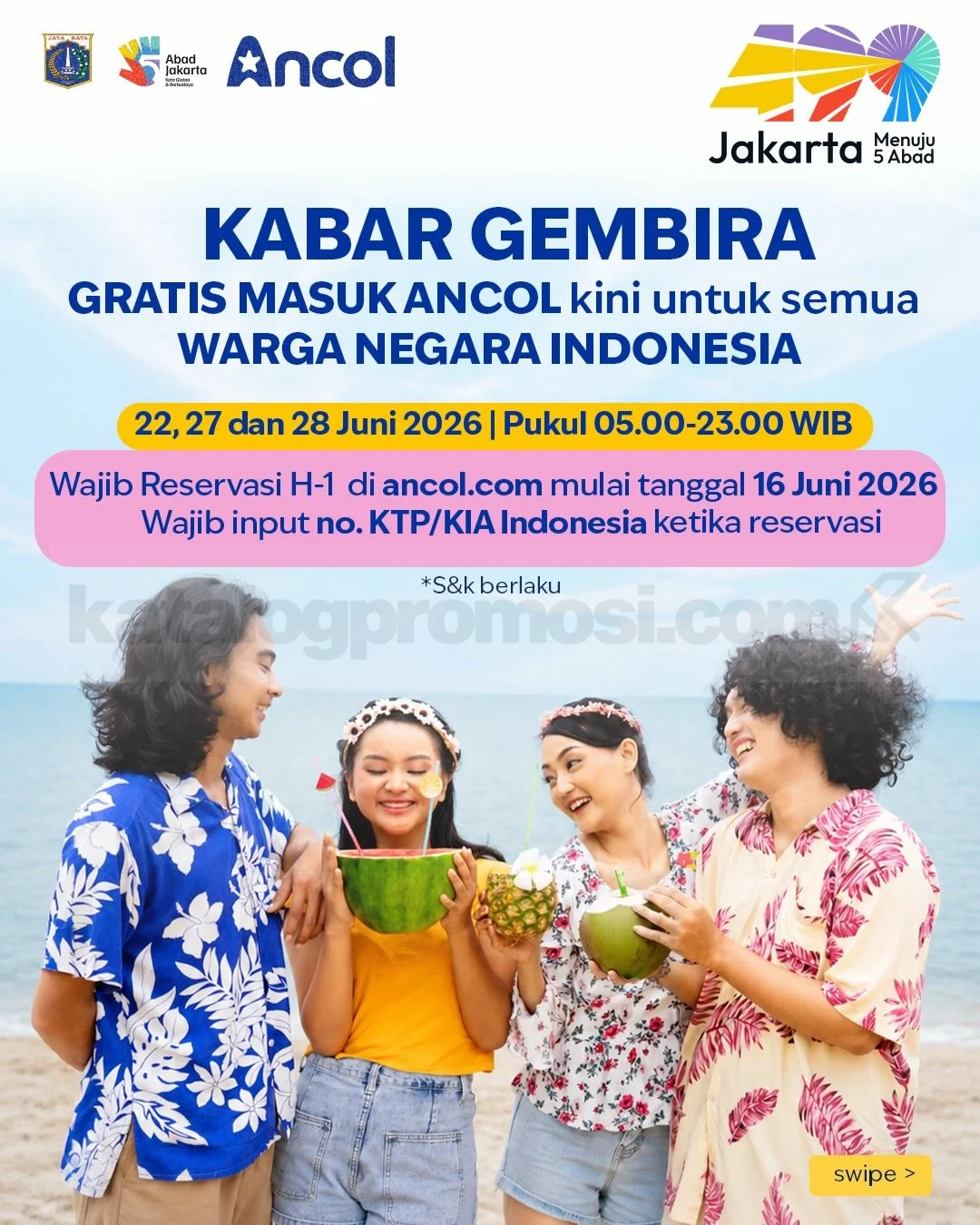 Ancol Gratis Tiket Masuk HUT Jakarta ke-499 Juni 2026