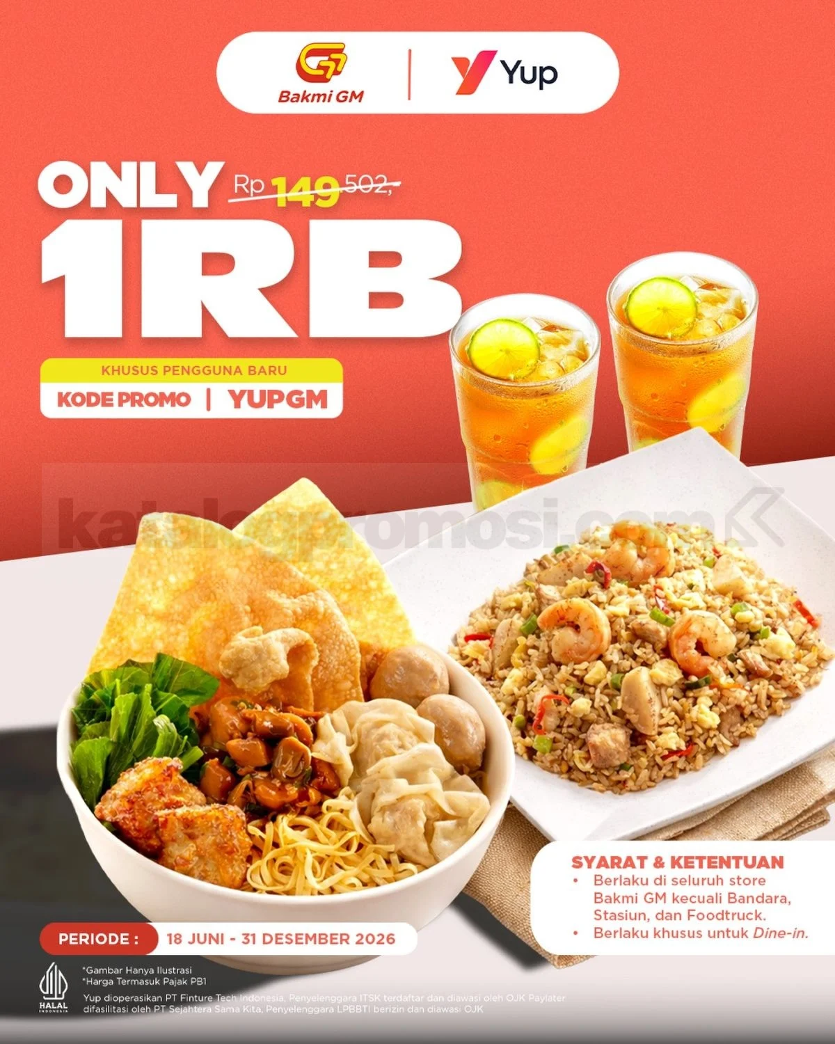Bakmi GM: Menu Rp 1 Ribu Spesial Pengguna Baru Yup