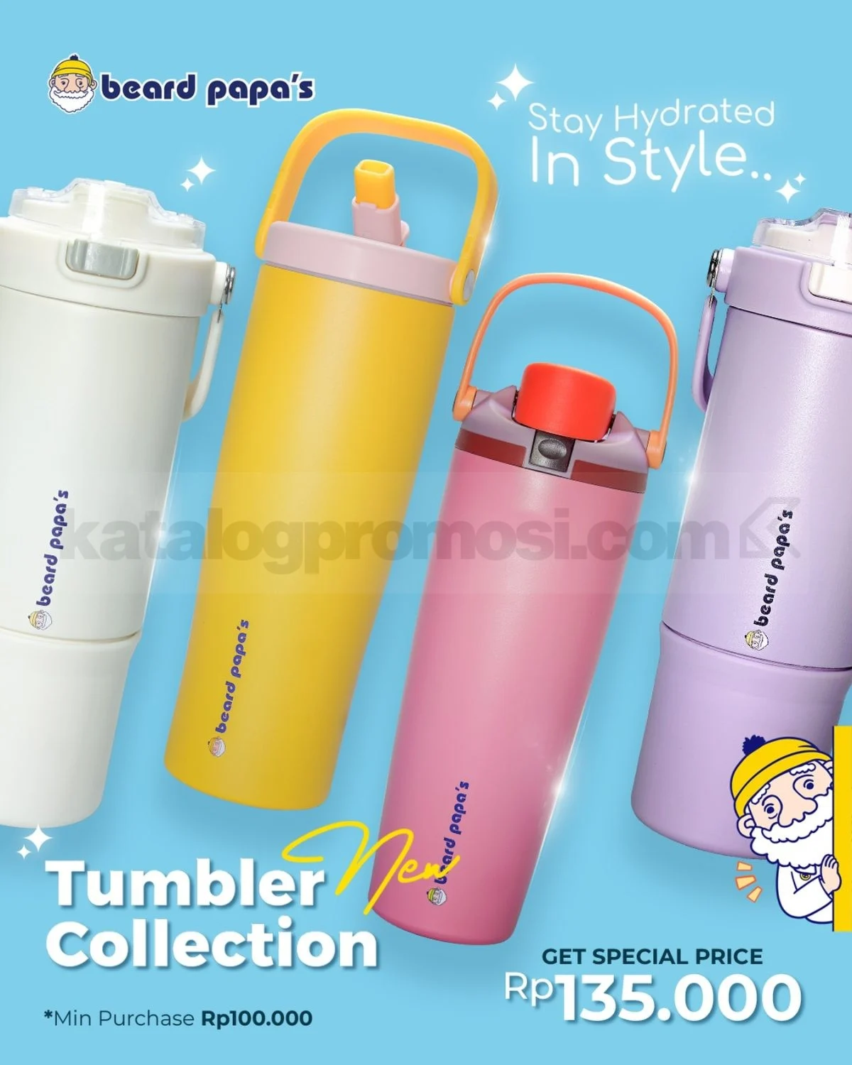 Beard Papa Tawarkan Tumbler Eksklusif Mulai Rp 135.000