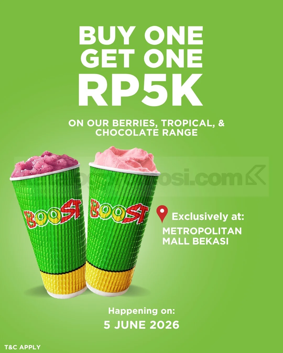 Boost Juice Bekasi Hadir: Beli 1 Gratis 1 di Metropolitan Mall!