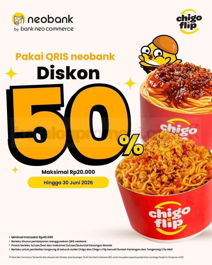 Chigo & Flip Beri Cashback 50% Via QRIS Bank Partner