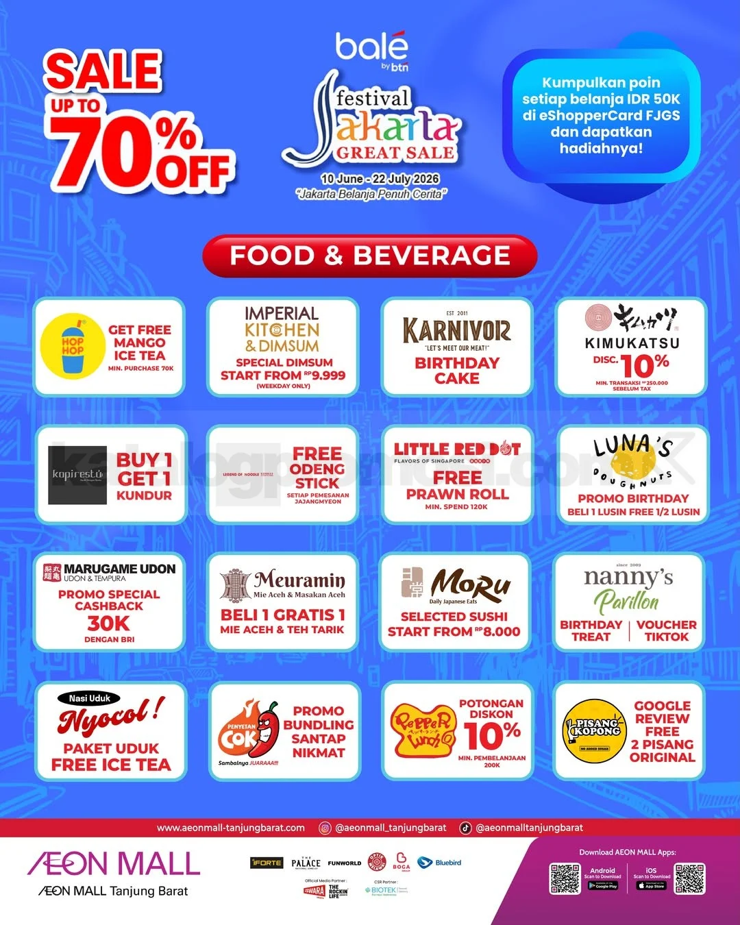 Diskon & Hadiah Spektakuler di AEON Mall Tanjung Barat Hingga 70%