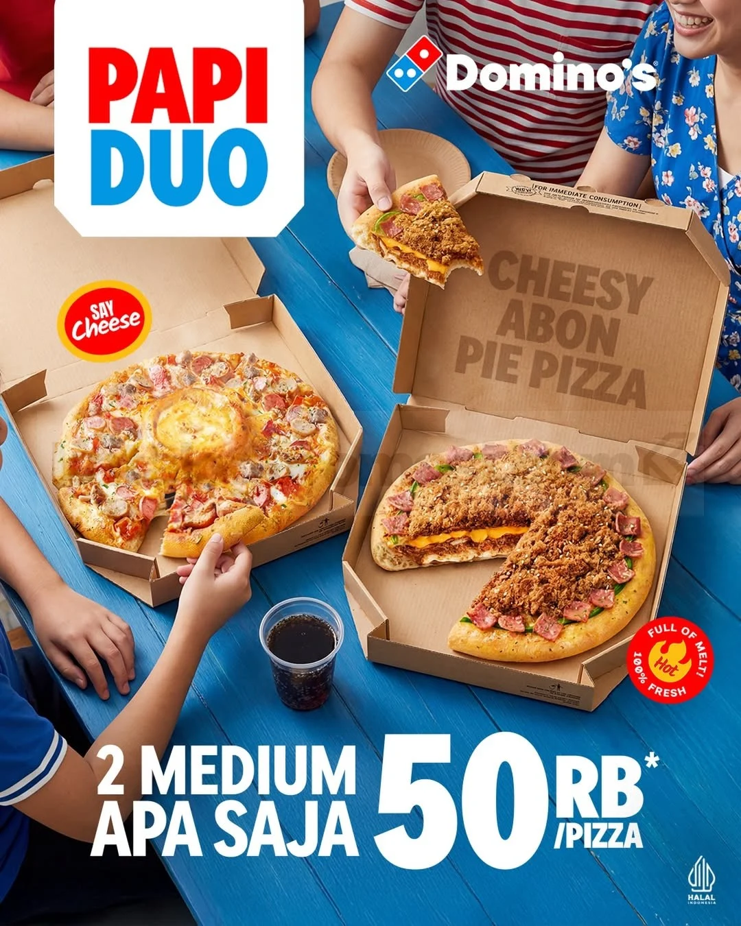Domino's Tawarkan Papi Duo: 2 Pizza Medium Rp 50 Ribu!