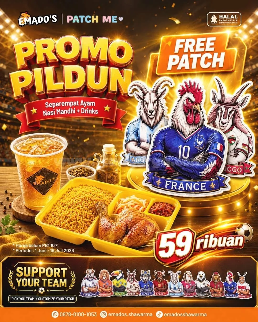 Emados Hadirkan Promo Spesial Piala Dunia 2026, Nikmati Ayam Mandhi & Patch Tim Favorit!