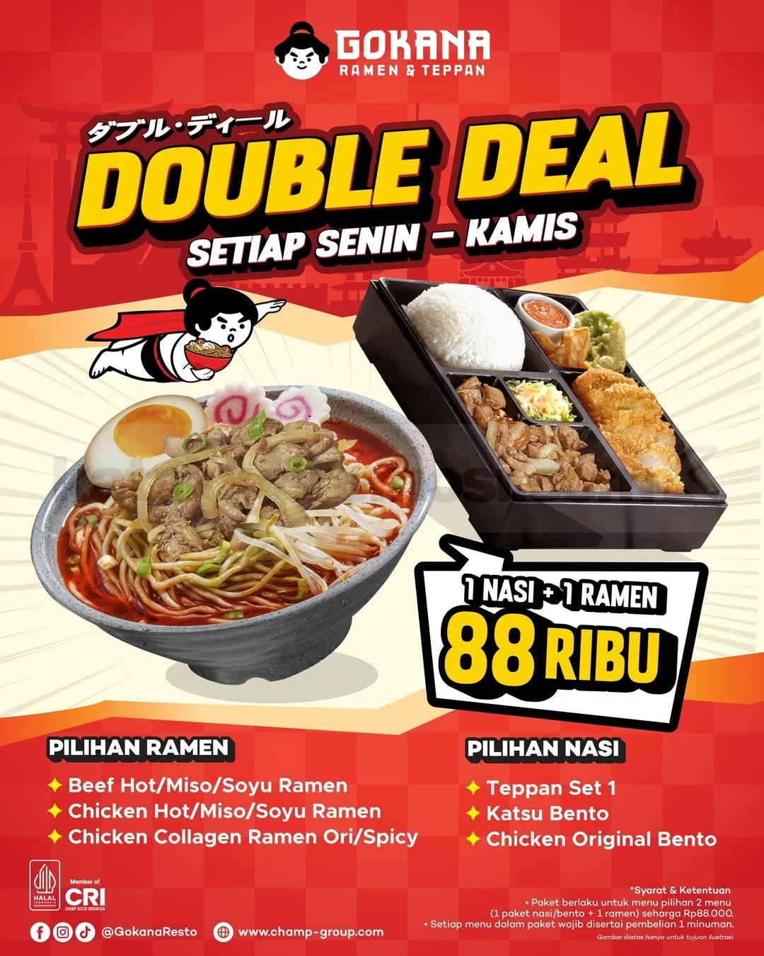 Gokana Double Deal: Ramen & Bento Hemat Rp 88 Ribu Hingga 2026