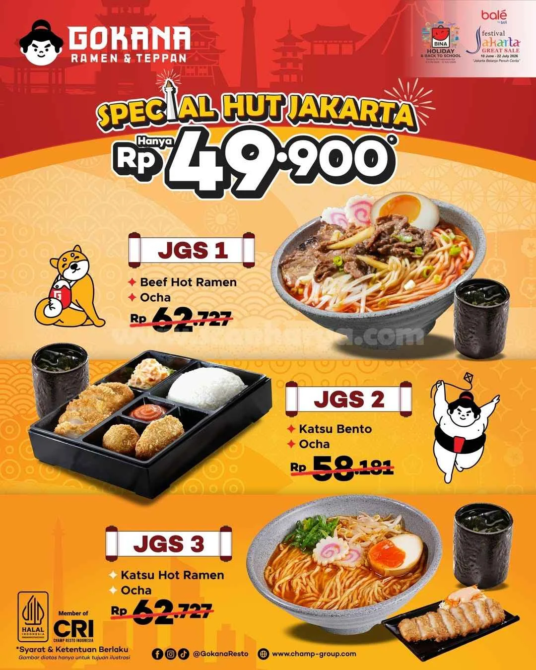 Gokana Sajikan Paket Spesial HUT Jakarta Rp 49.900