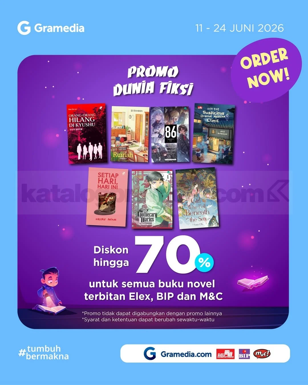 Gramedia: Novel Fiksi Diskon Hingga 70%