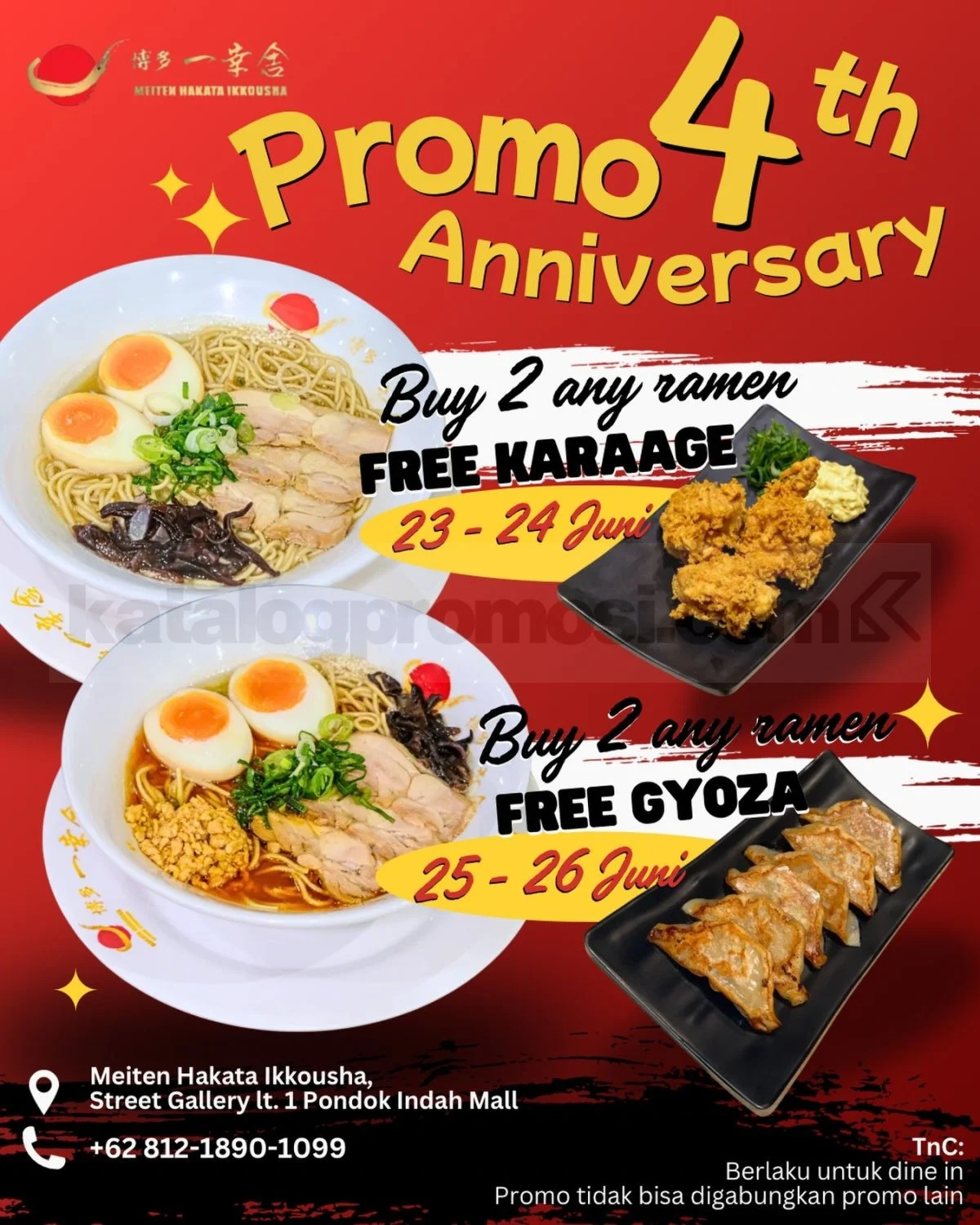 Hakata Ikkousha PIM: 4 Tahun, Ramen & Gratis Karaage/Gyoza!