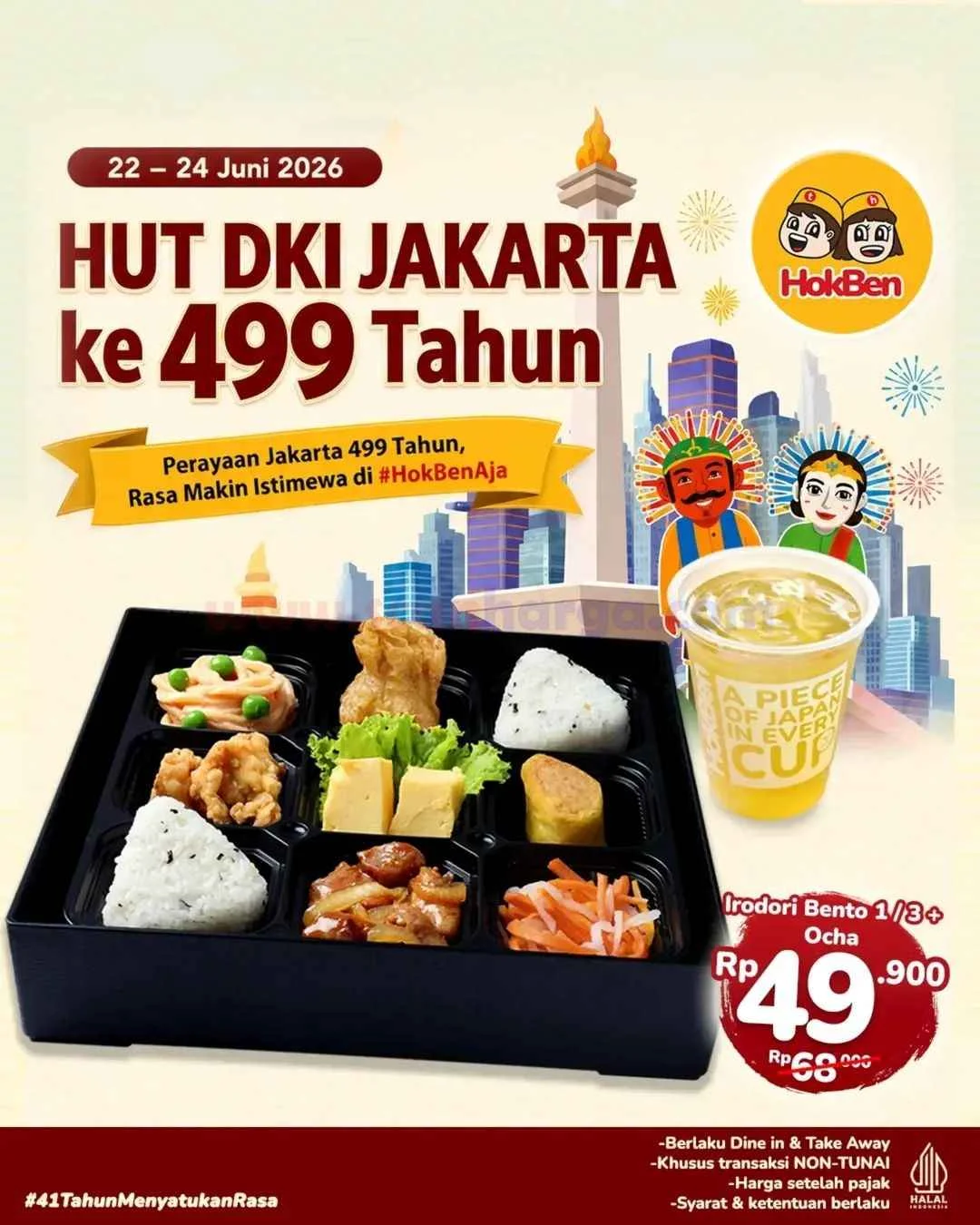 HokBen: Irodori Bento Spesial HUT Jakarta Rp49.900