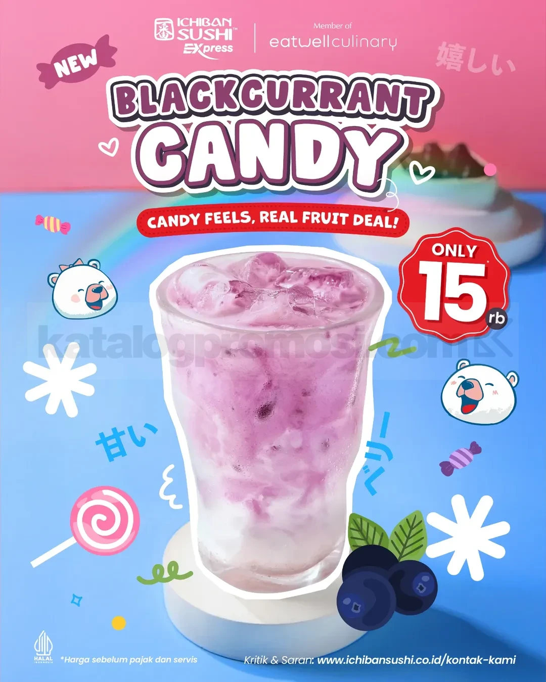 Ichiban Sushi Hadirkan Blackcurrant Candy Manis & Segar Rp 15.000