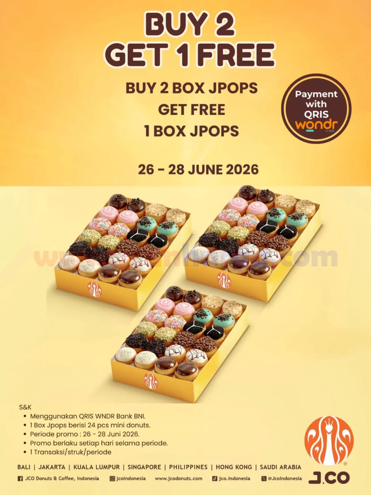 JCO Payday: Beli 2 Gratis 1 JPOPS Pakai Wonder BNI