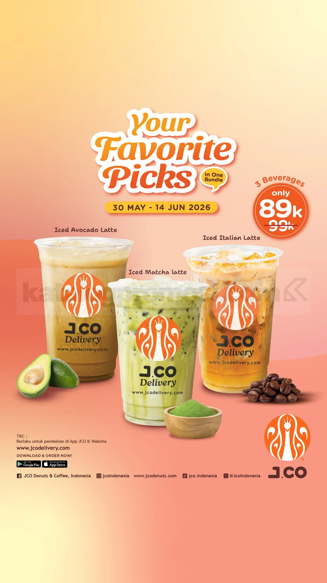 JCO Tawarkan 3 Minuman Favorit Rp 89 Ribu Lewat App