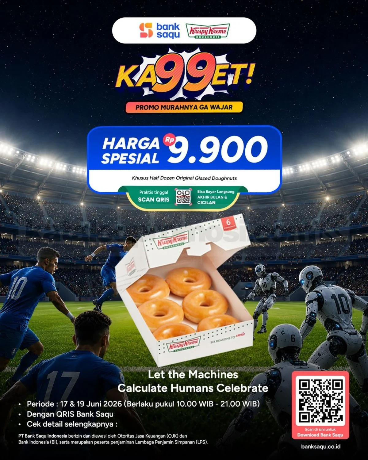 Krispy Kreme & Bank Saqu: Half Dozen Donat Rp9.900!