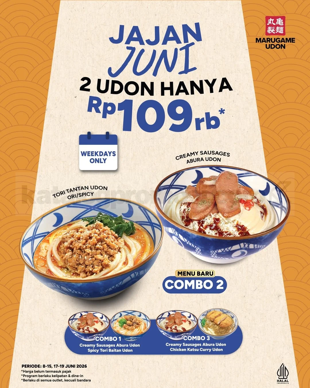 Marugame Udon: Promo Juni 2 Udon Rp 109.000!