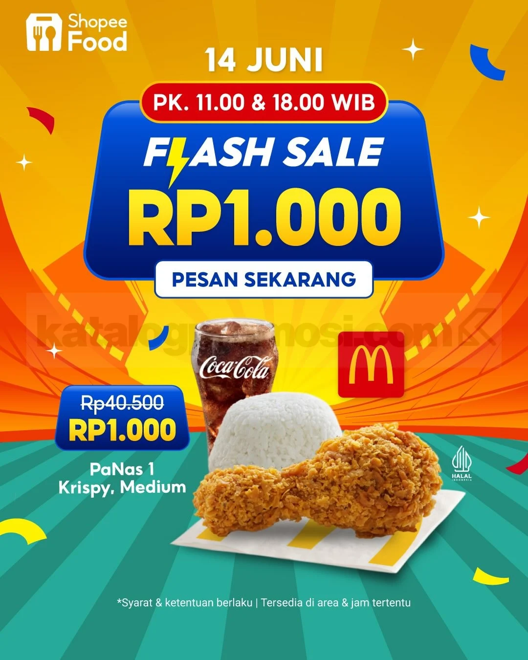 McD ShopeeFood Flash Sale: PaNas Krispy Hanya Rp 1.000!