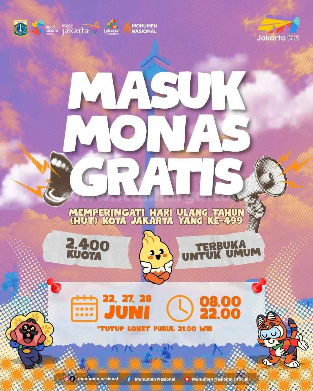 Monas Gratis HUT Jakarta 499: Nikmati Museum & Puncak Gratis!