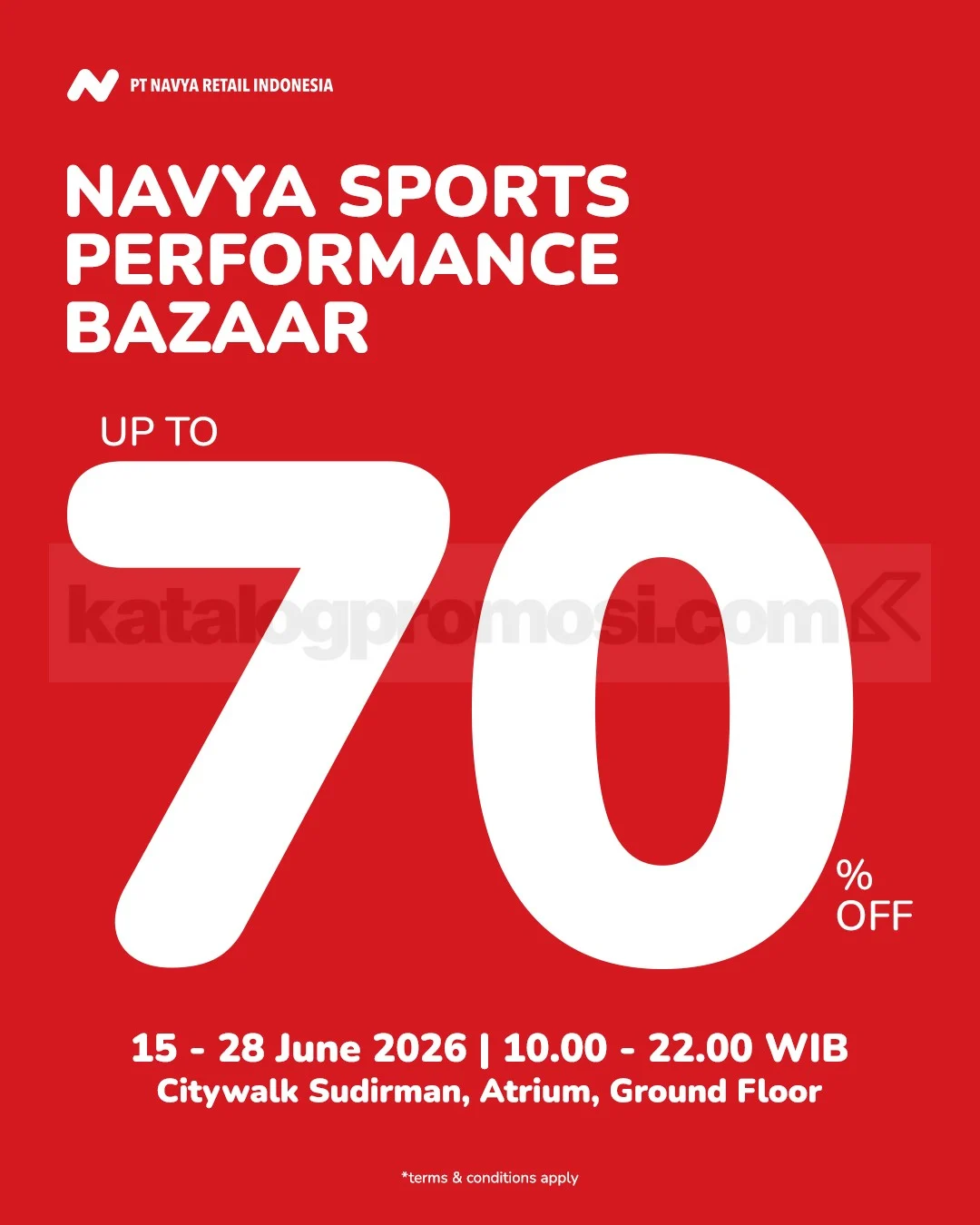 Navya Sports Bazaar: Diskon Hingga 70% di Citywalk Sudirman