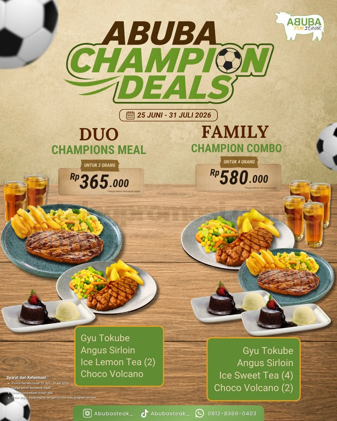 Promo Abuba Steak: Paket Champion Hemat untuk Keluarga