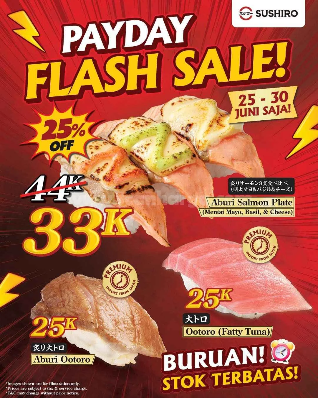 Promo Akhir Bulan: Sushi Sushiro Mulai Rp 25.000!