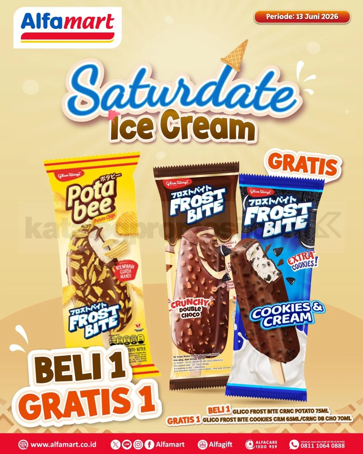 Promo Alfamart: Beli 1 Gratis 1 Es Krim Glico, Hanya 13 Juni!