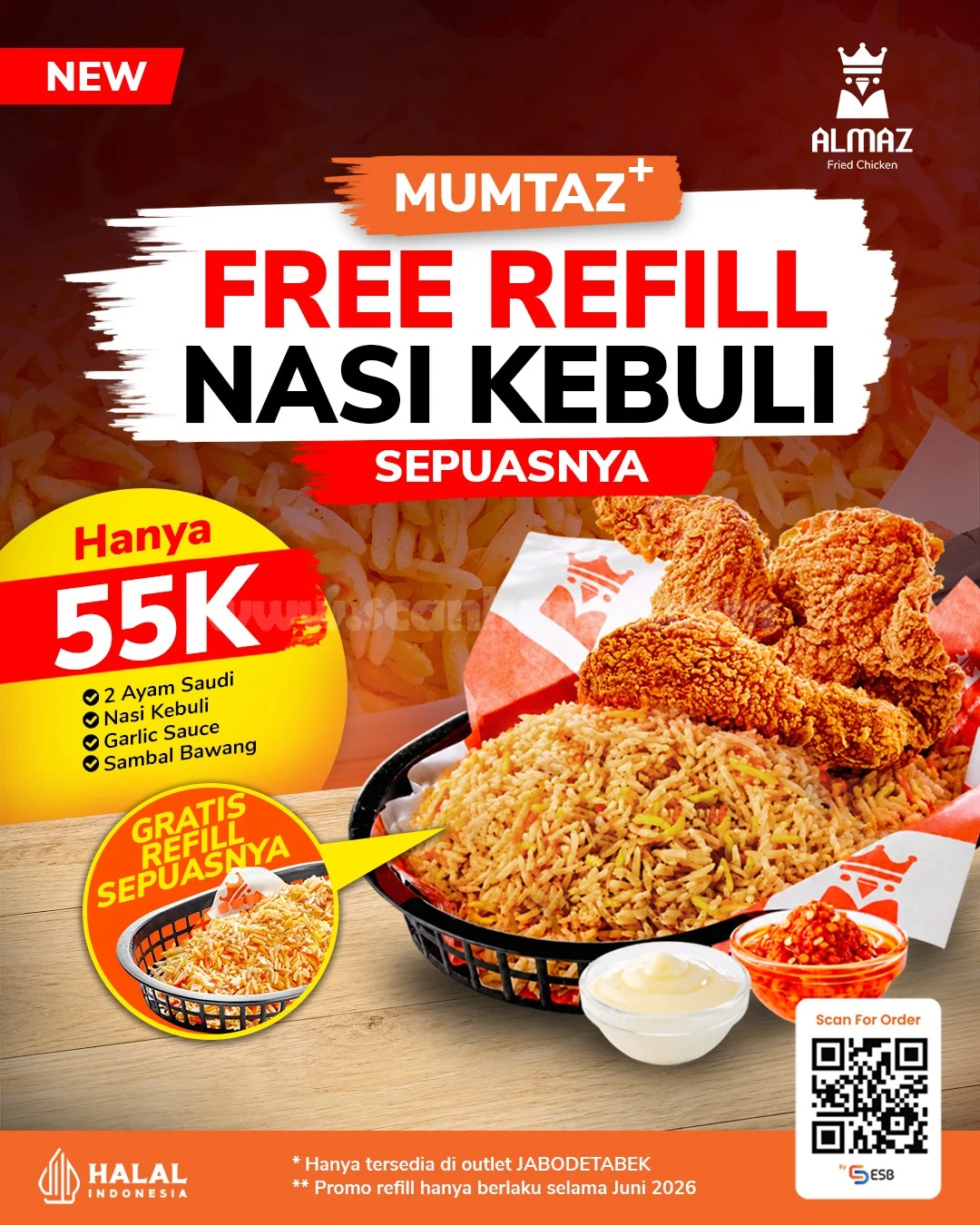 Promo Almaz: Paket Mumtaz Plus Nasi Kebuli Gratis Tanpa Batas
