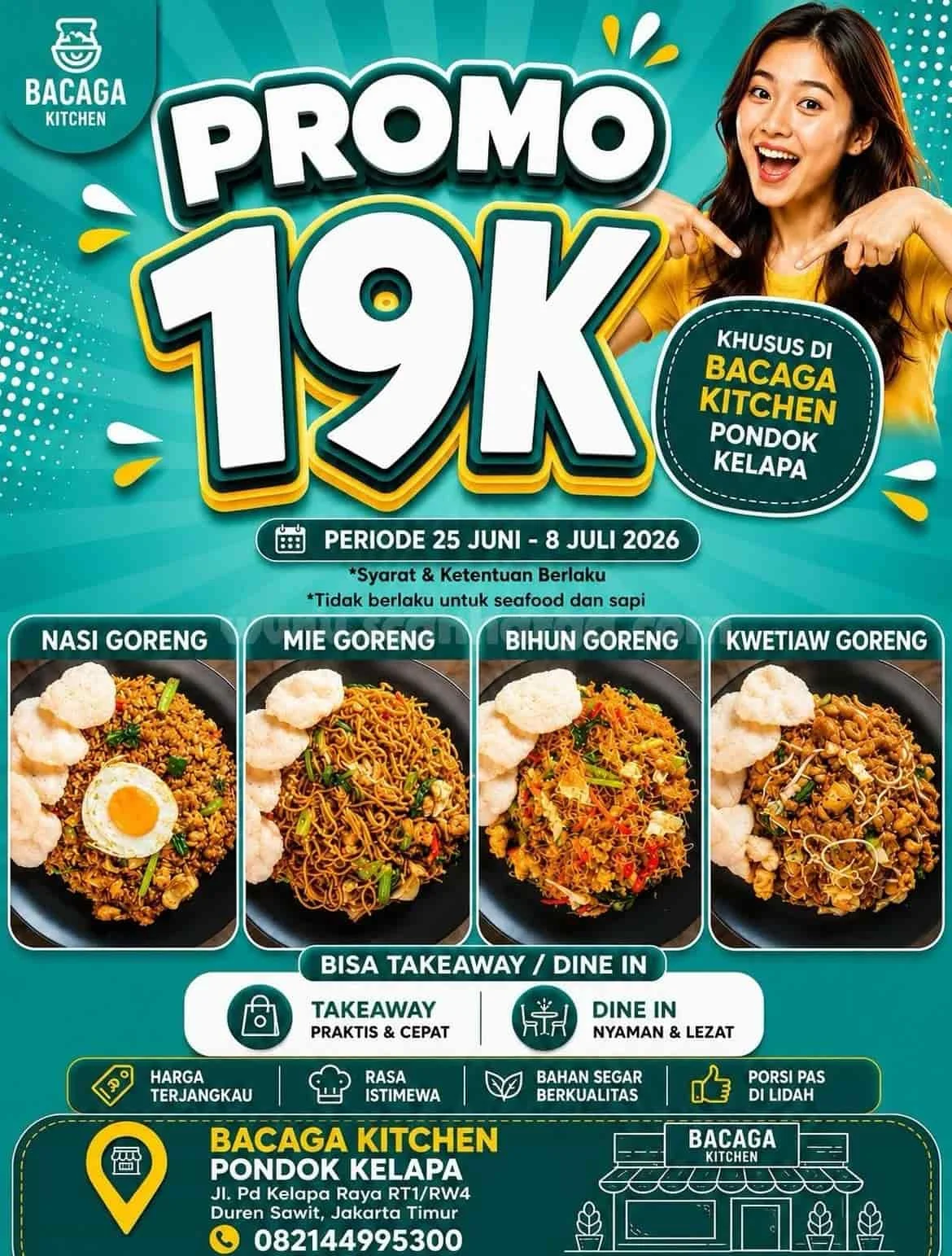 Promo BACAGA Kitchen: Menu Favorit Hemat Rp 19.000!