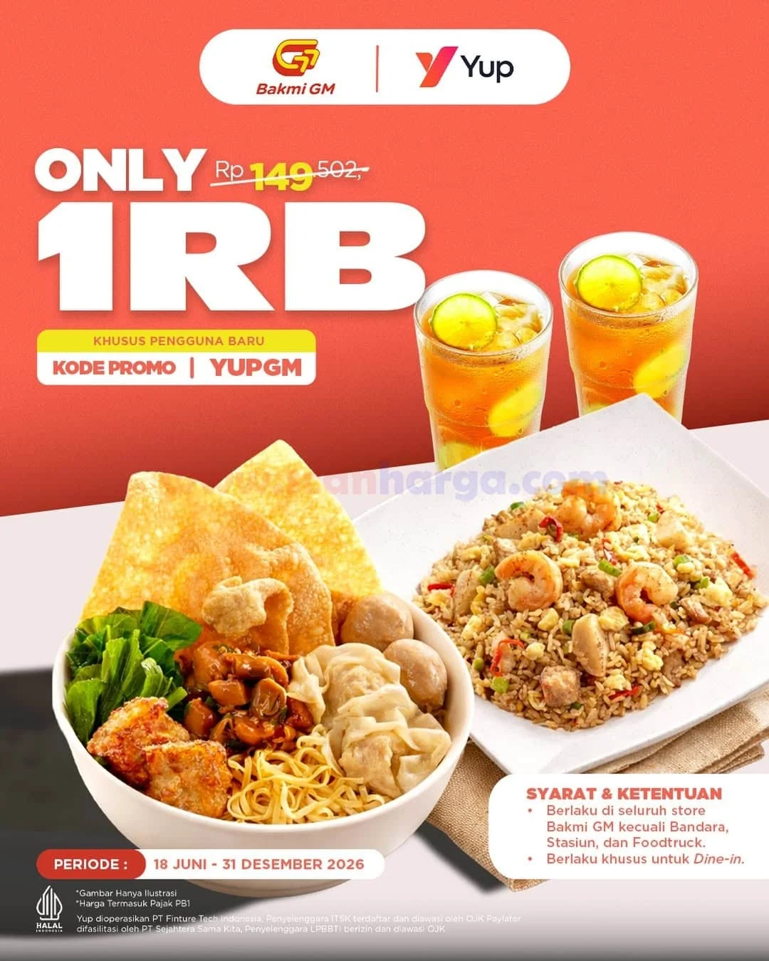 Promo Bakmi GM: Menu Favorit Cuma Rp 1.000 Pakai Yup!