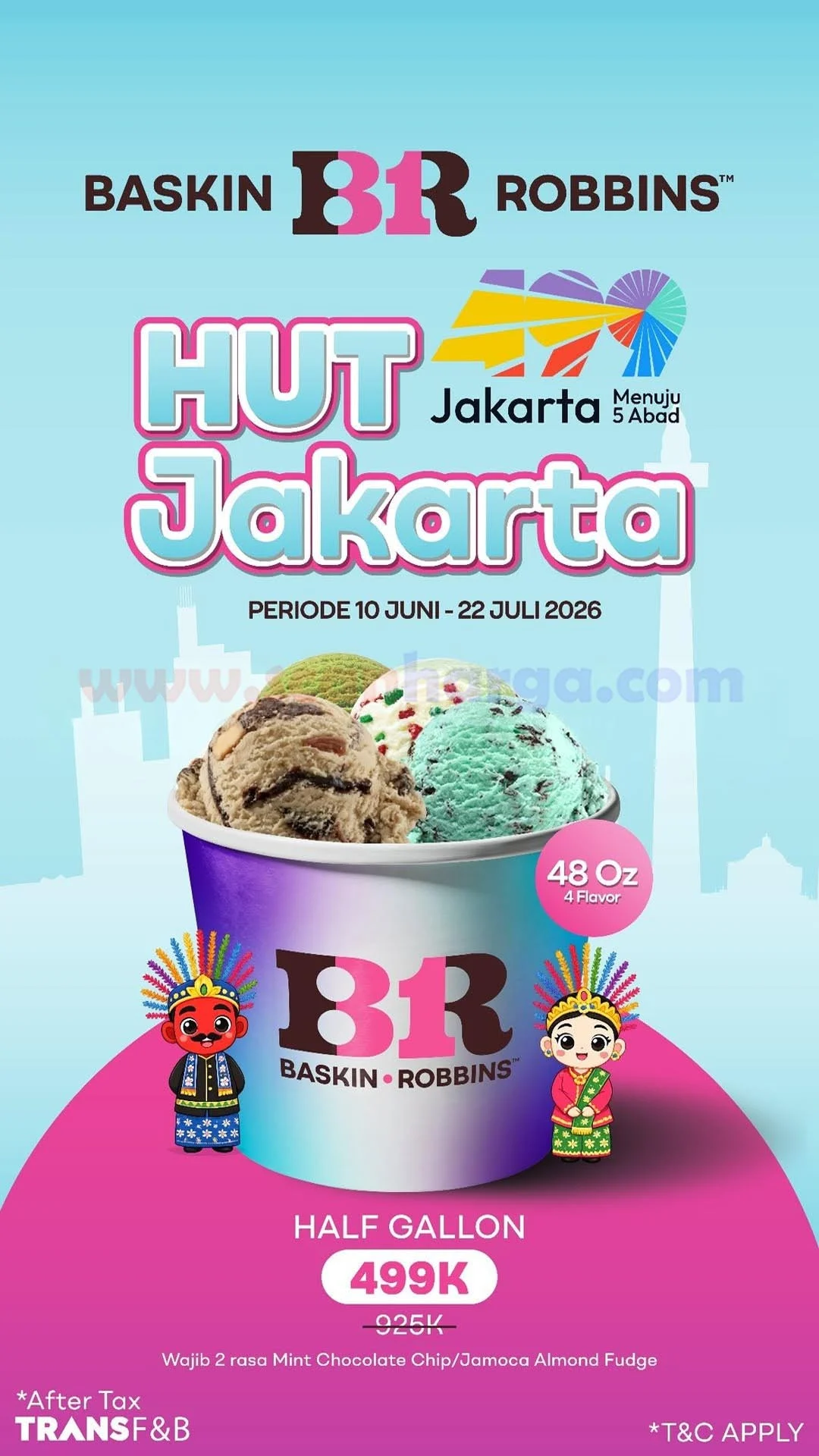 Promo Baskin Robbins: Half Galon Es Krim Diskon 50% di HUT Jakarta