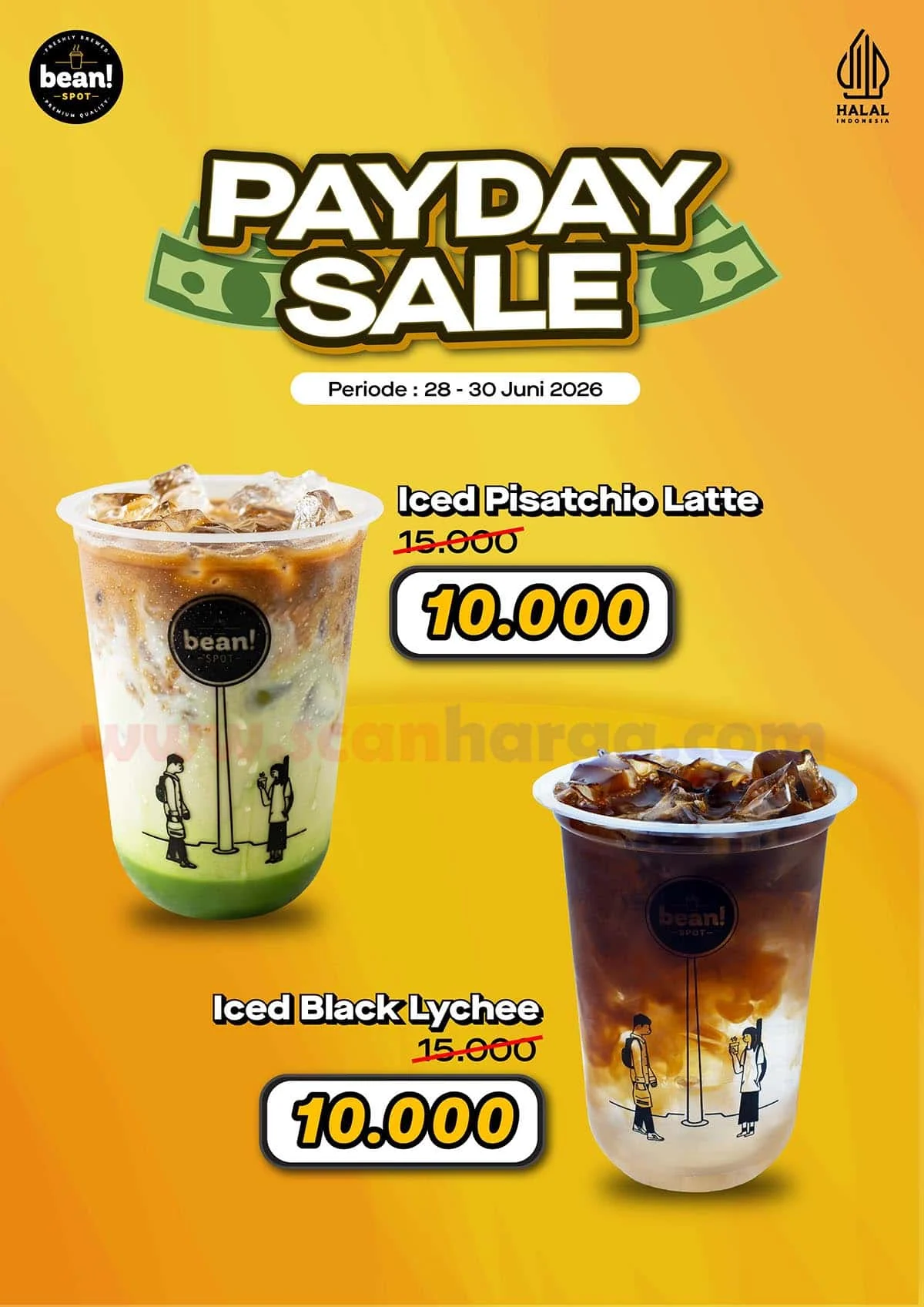 Promo Beanspot: Iced Pisatchio Latte & Black Lychee Rp 10 Ribu