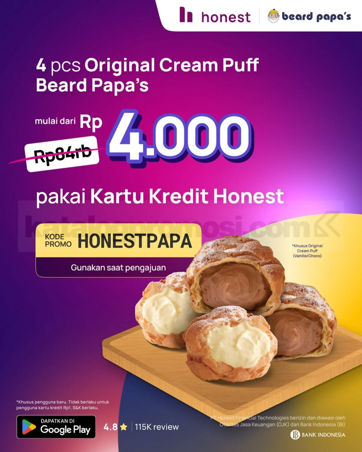 Promo Beard Papa x Honest Card: Cream Puff Hemat!