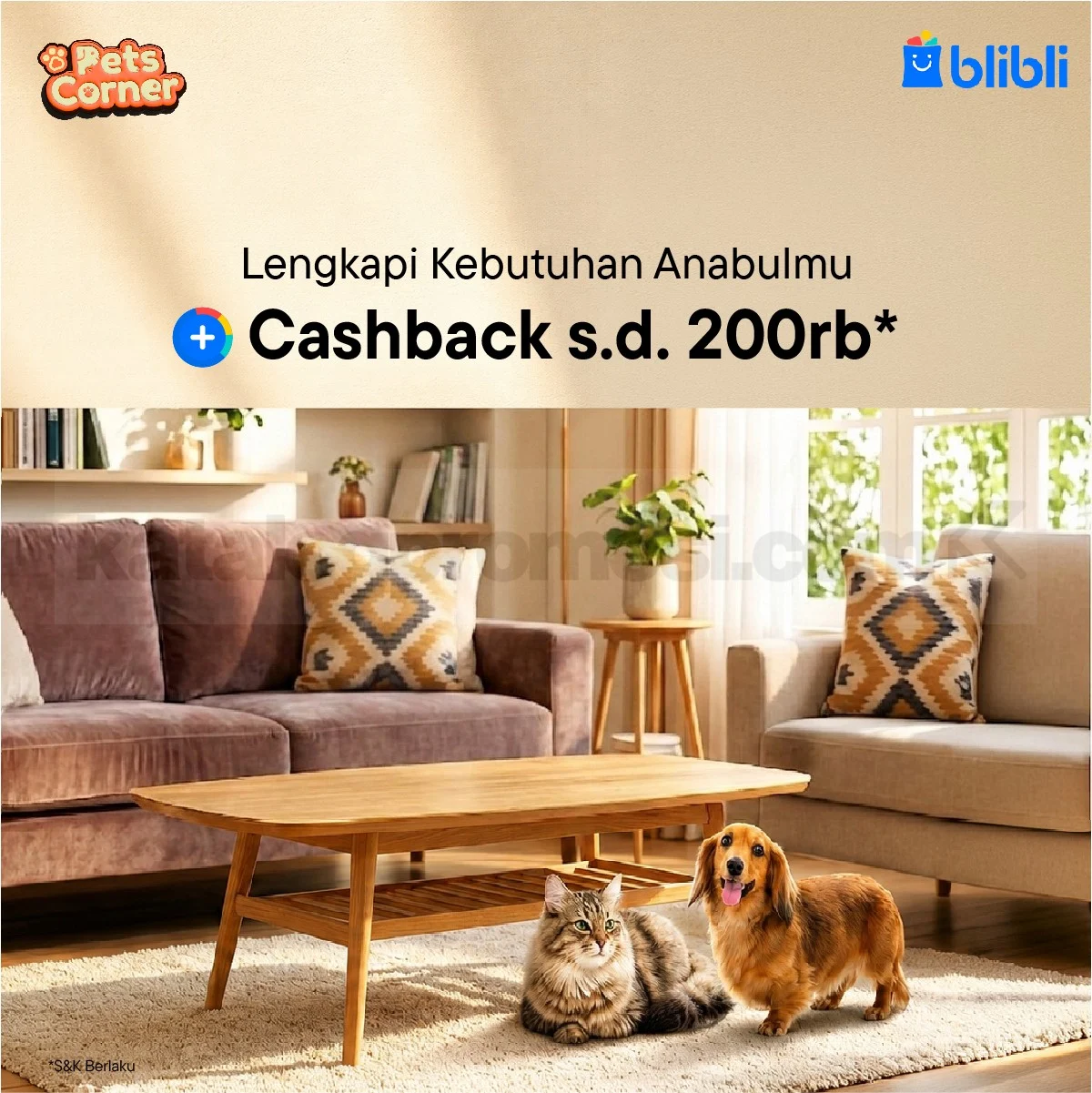 Promo Blibli: Cashback Rp 200.000 Kebutuhan Anabul