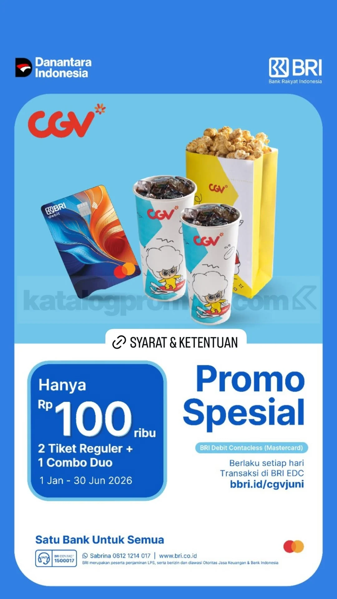 Promo CGV BRI: Kencan Hemat 2 Tiket + Combo Duo Rp 100 Ribu