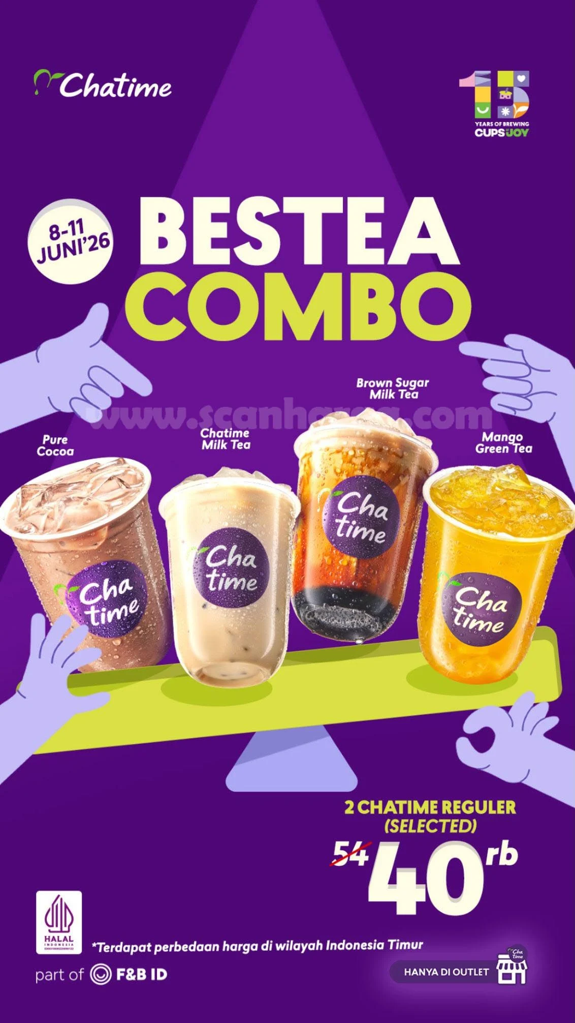 Promo Chatime: BESTEA COMBO 2 Minuman Hanya Rp 40.000