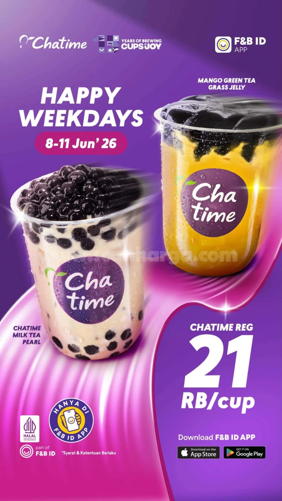 Promo Chatime: Minuman Reguler Hanya Rp 21 Ribu!