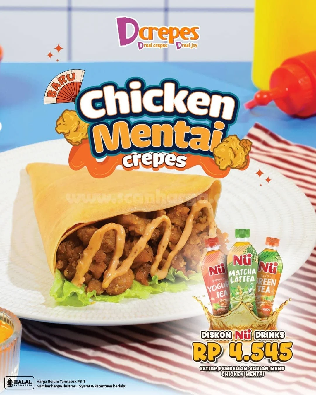 Promo Dcrepes: Chicken Mentai + NuTea Hanya Rp 4.545