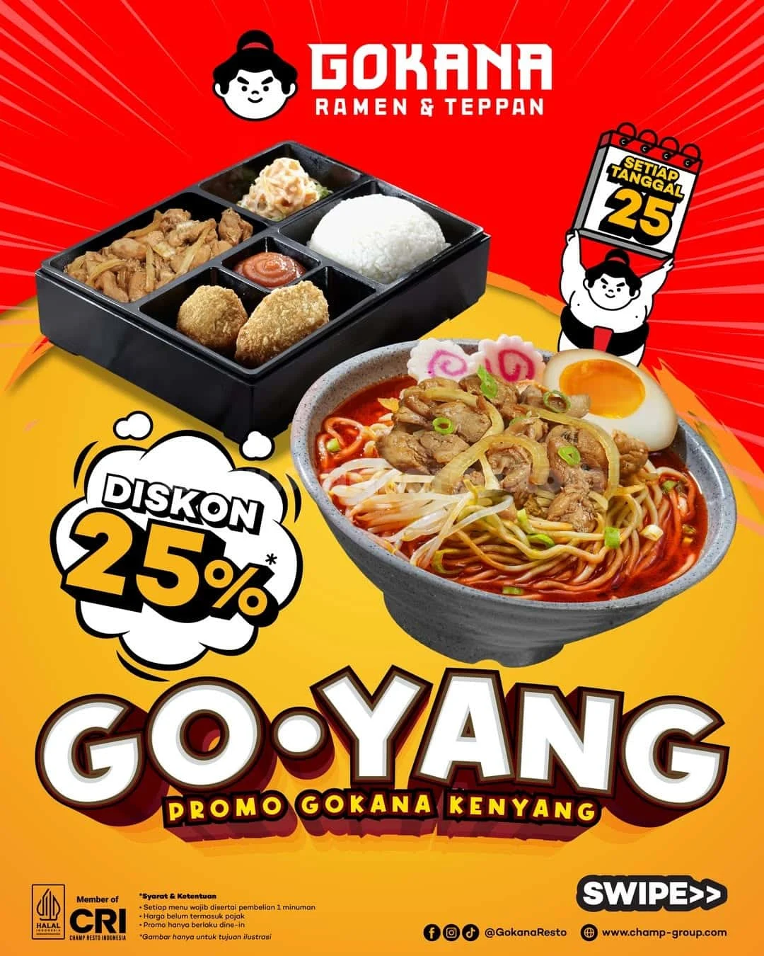 Promo Gokana: Diskon 25% Menu Favorit, Goyang Kenyang!