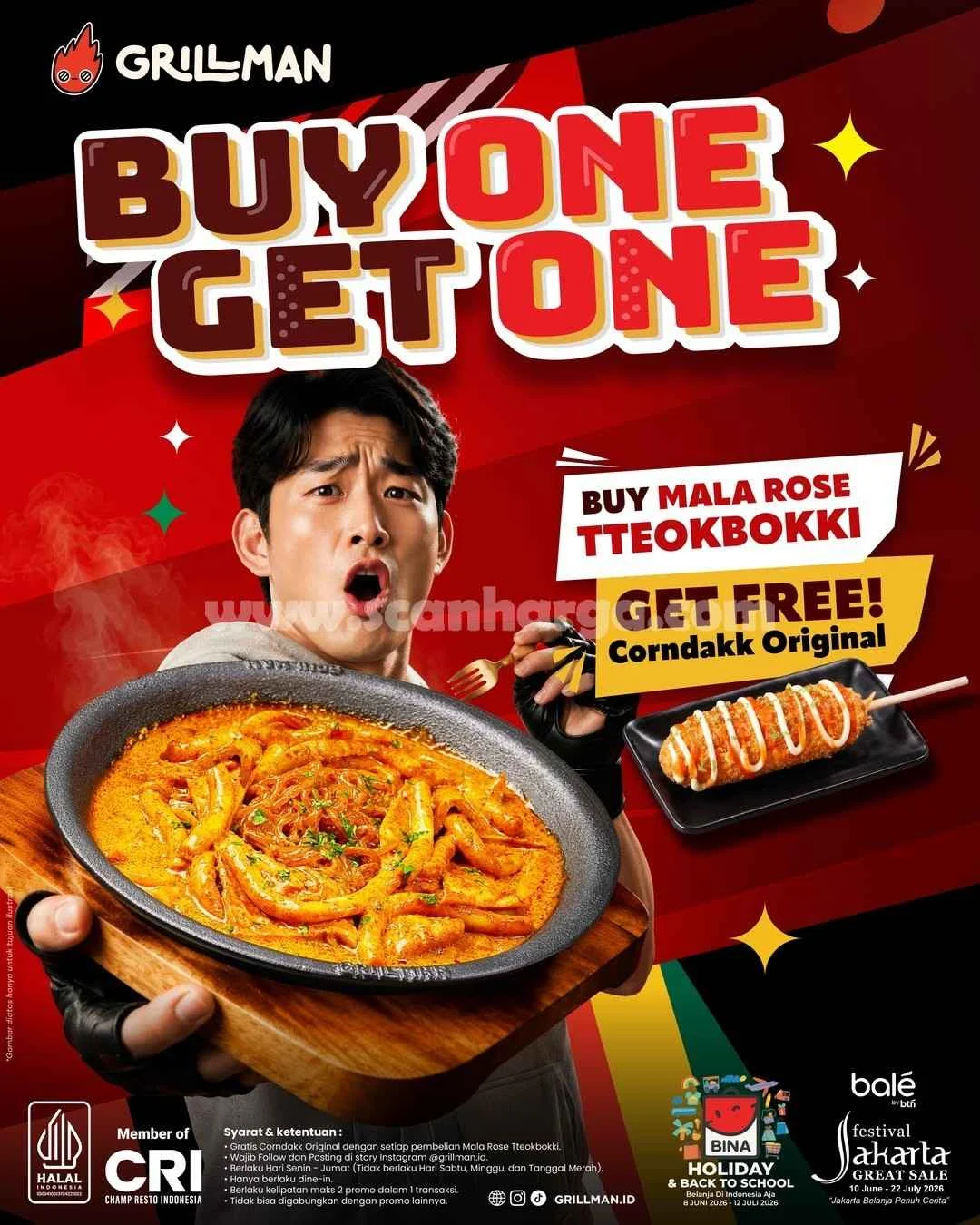 Promo Grillman HUT Jakarta: Beli 1 Gratis 1, Nikmati Keduanya!