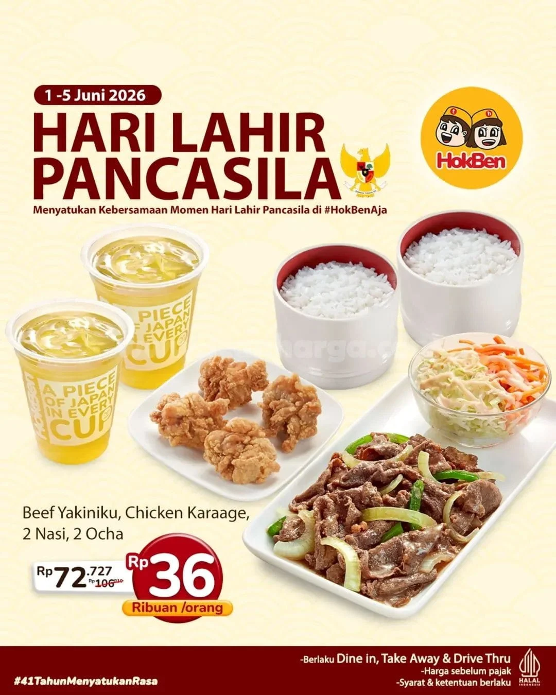 Promo HokBen Spesial Hari Lahir Pancasila Mulai 36 Ribu