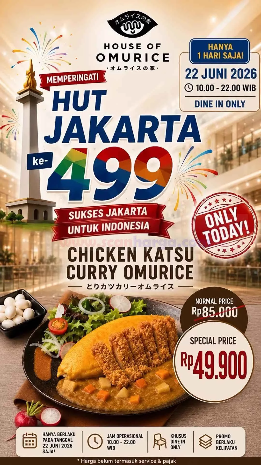Promo House of Omurice: Katsu Curry Rp49.900 Rayakan HUT Jakarta