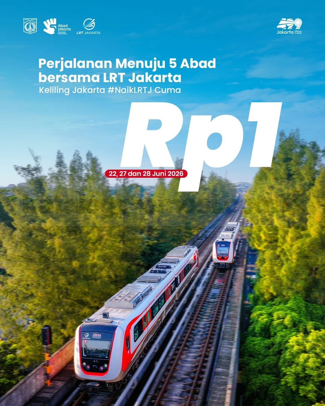 Promo HUT Jakarta 499: Transjakarta, MRT, LRT Hanya Rp 1