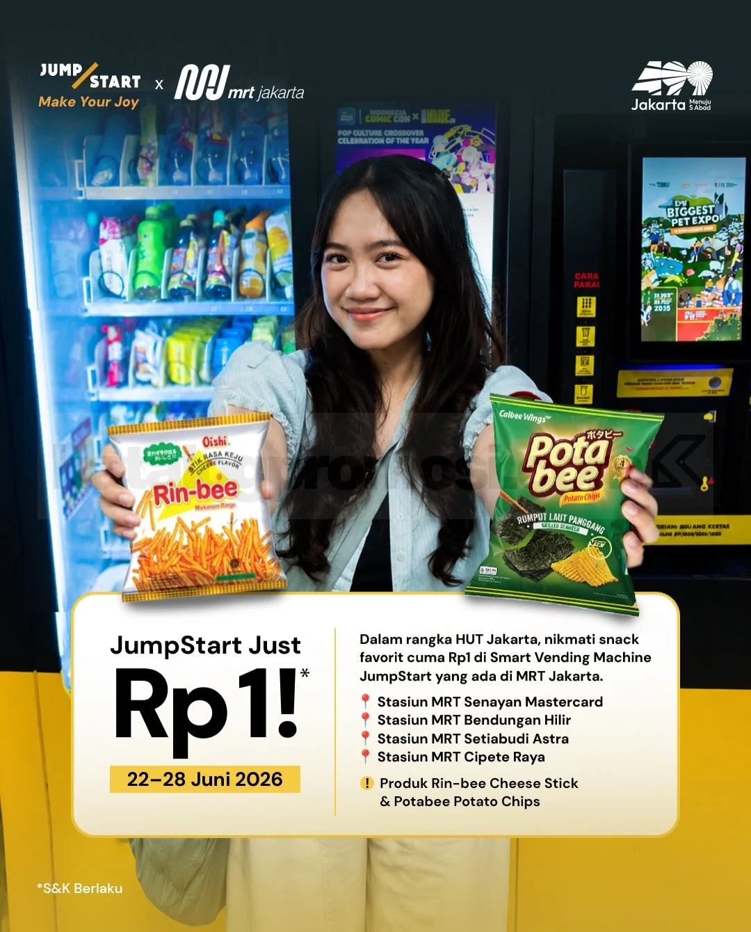 Promo JumpStart: Snack Rp1 Rayakan HUT Jakarta ke-499