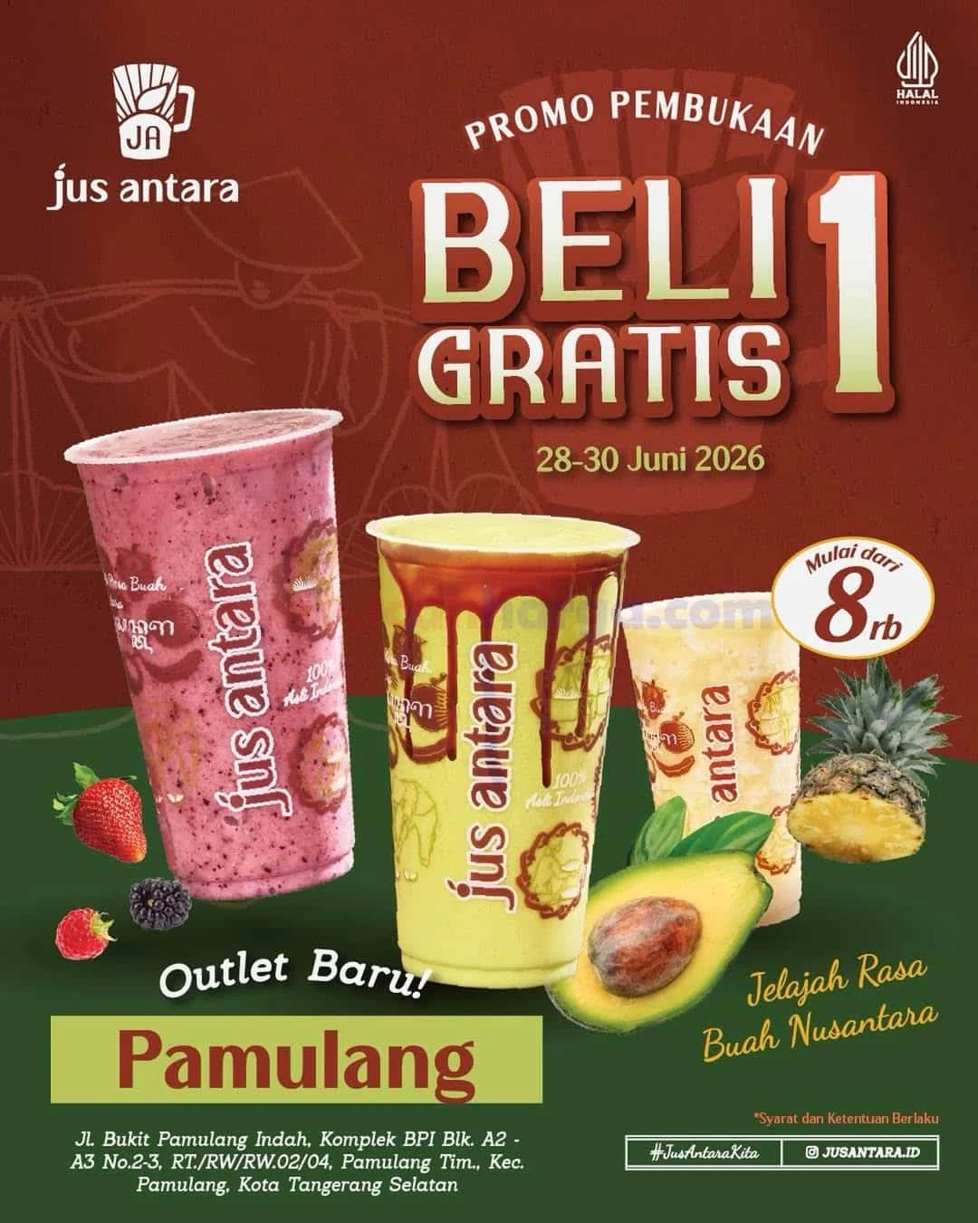 Promo Jus Antara Pamulang: Beli 1 Gratis 1 di Pembukaan Outlet Baru