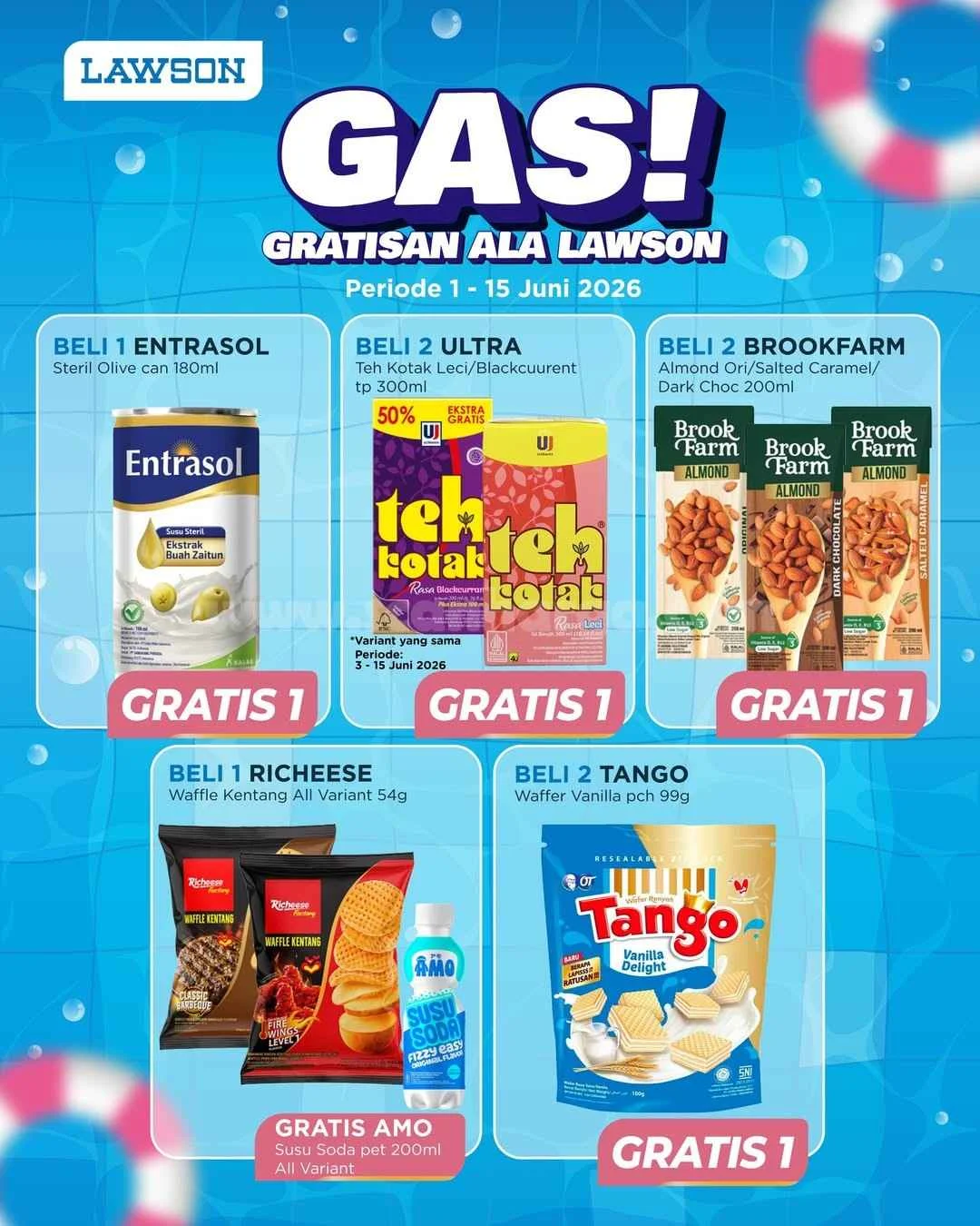 Promo Lawson GAS! Beli 1/2 Gratis 1: Nikmati Camilan & Minuman Hemat