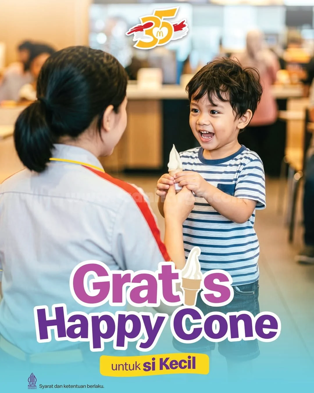 Promo McD: Happy Cone Vanila Gratis untuk Anak 3-10 Tahun