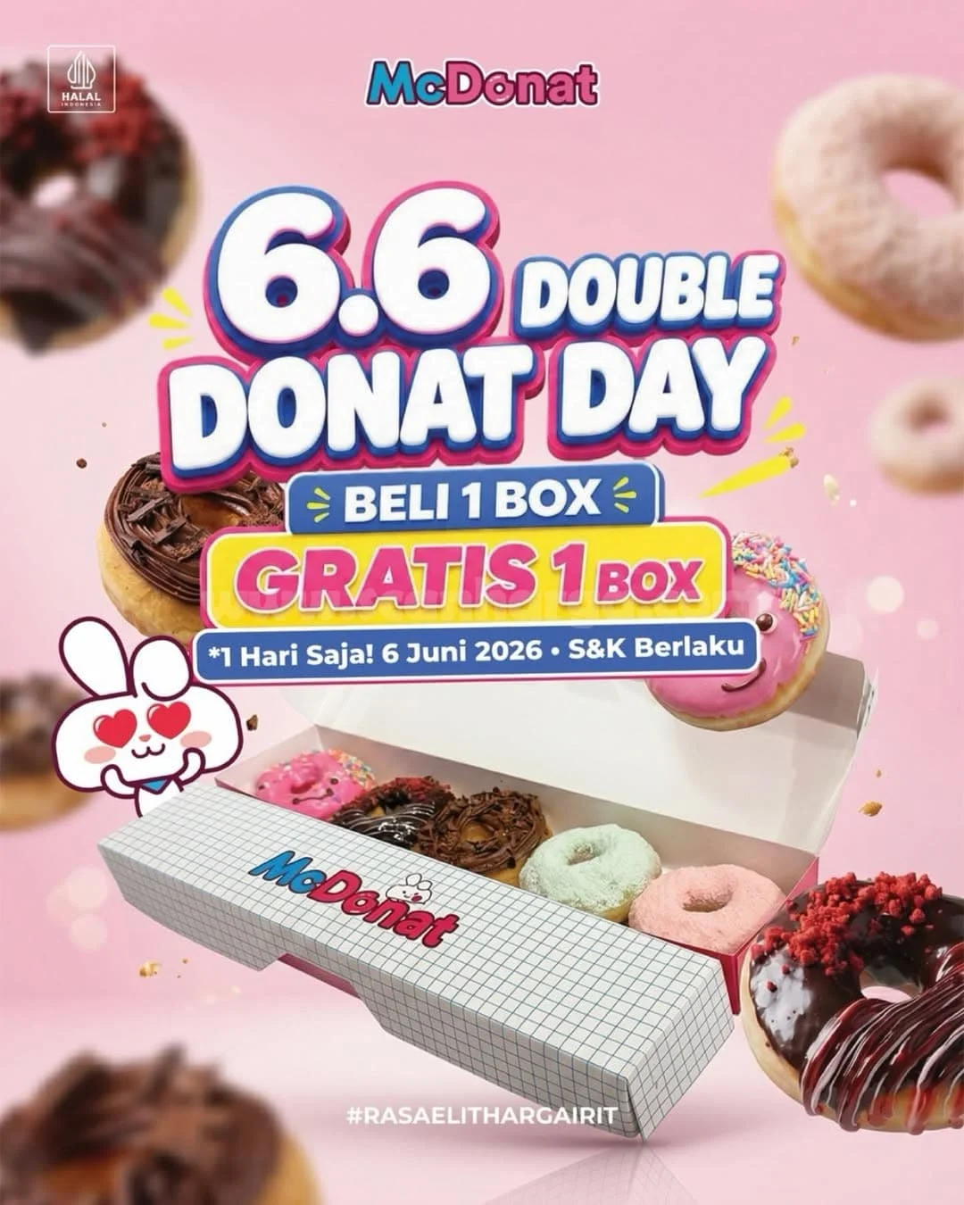 Promo McDonat 6.6: Beli 1 Box Donat Gratis 1 Box!