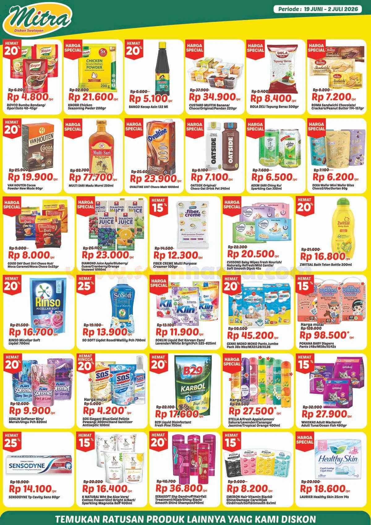 Promo Mitra Diskon Swalayan: Banjir Diskon 26 Juni - 2 Juli 2026