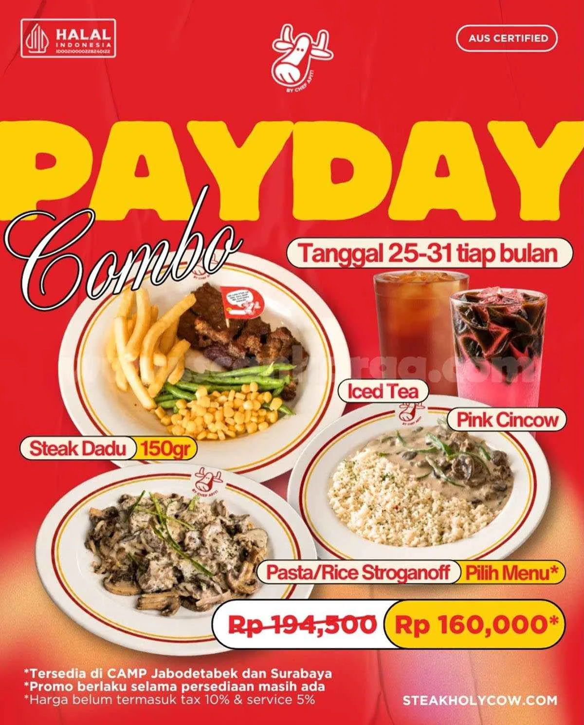 Promo Payday Holycow: Combo Hemat Rp 160 Ribu Akhir Bulan